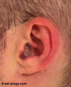  ear wearing , side view